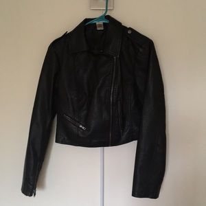 Dots black leather jacket size M
